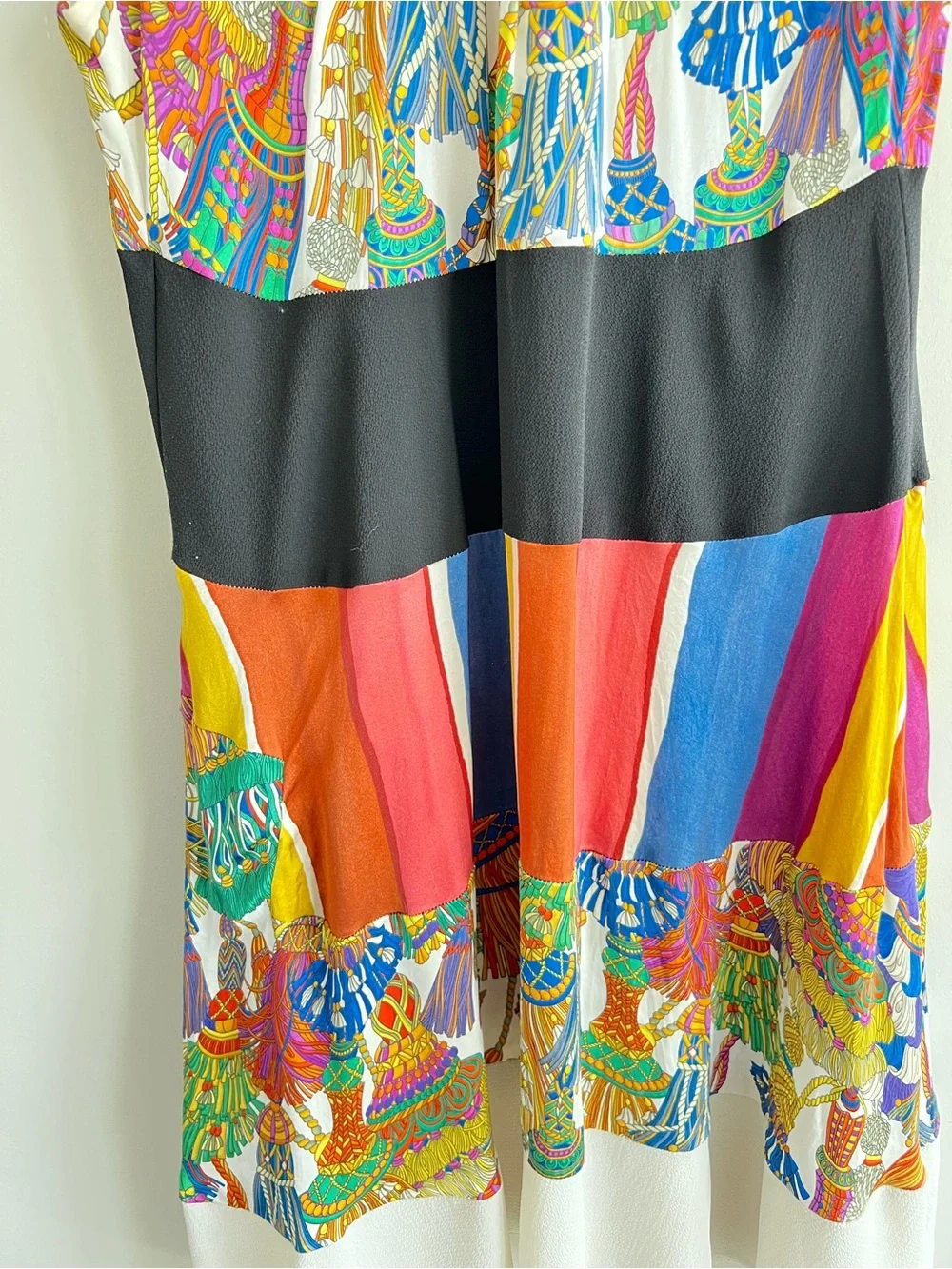 Shirtaporter multi colored silk sleeveless floral striped dress size small It 40